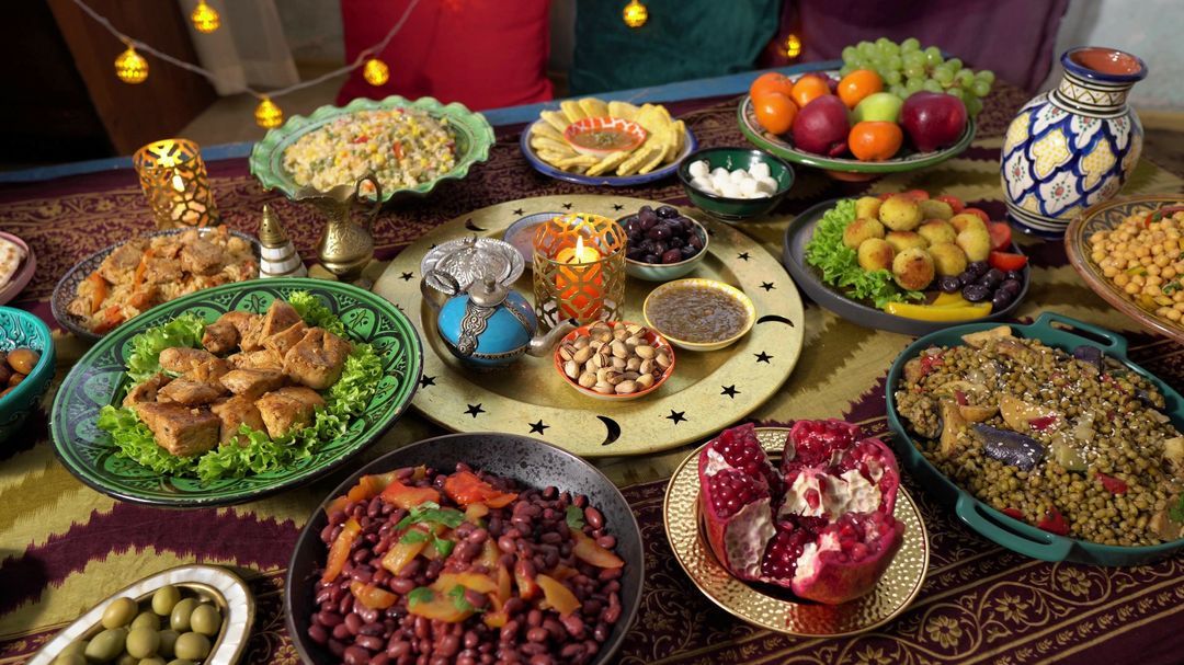 A table spread with dishes for a shared feast