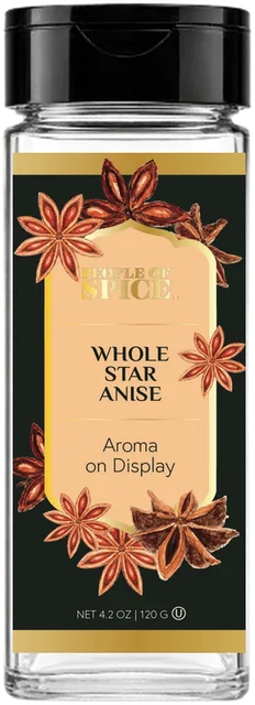 Whole Star Anise glass jar